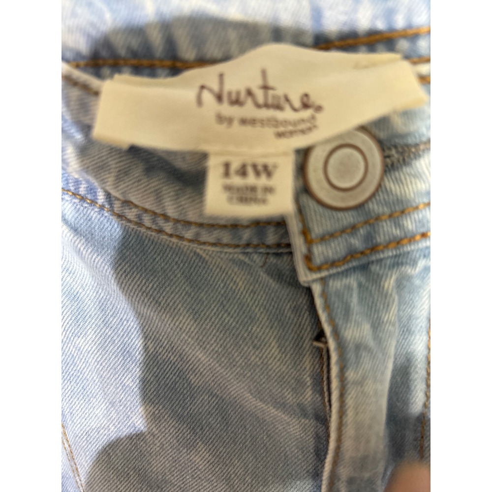 Nurture by Westbound Women 14W Light Wash Denim Wide Leg Culotte Crop Pants NEW - Picture 4 of 6